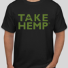 Take Hemp Logo on Black Hemp Shirt